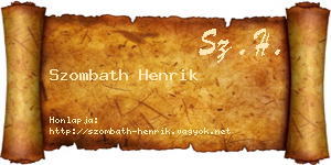 Szombath Henrik névjegykártya